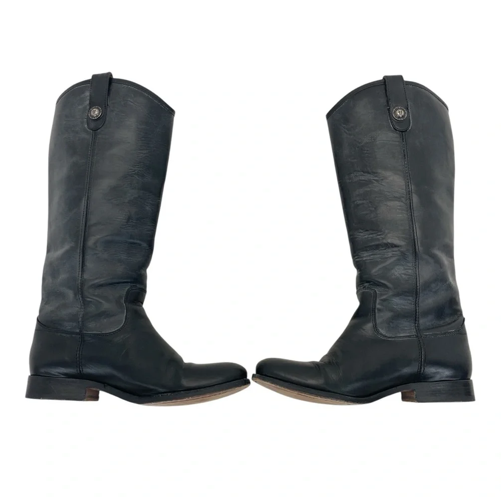 Frye Melissa Button Riding Boots 7 1/2 Black - Picture 15 of 16